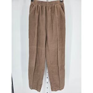 Haband! Women's Tan High Rise Elastic Waist Wide Leg Corduroy Pant Size 8A